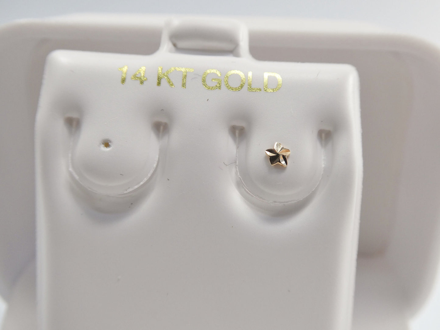 14k real solid yellow gold star nose stud ring