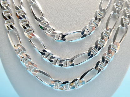 Italian 925 Sterling Silver Figaro Mariner Chain 5.5MM