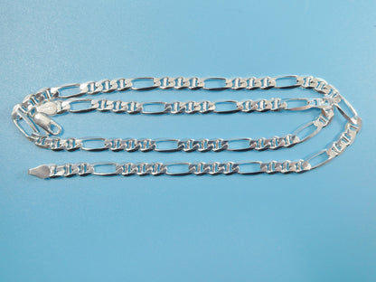 Italian 925 Sterling Silver Figaro Mariner Chain 5.5MM