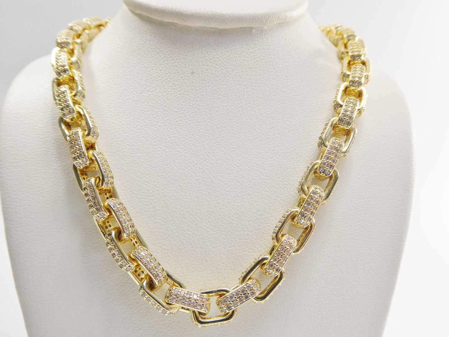 14k gold filled barrel link necklace 7.4mm  20"24" length