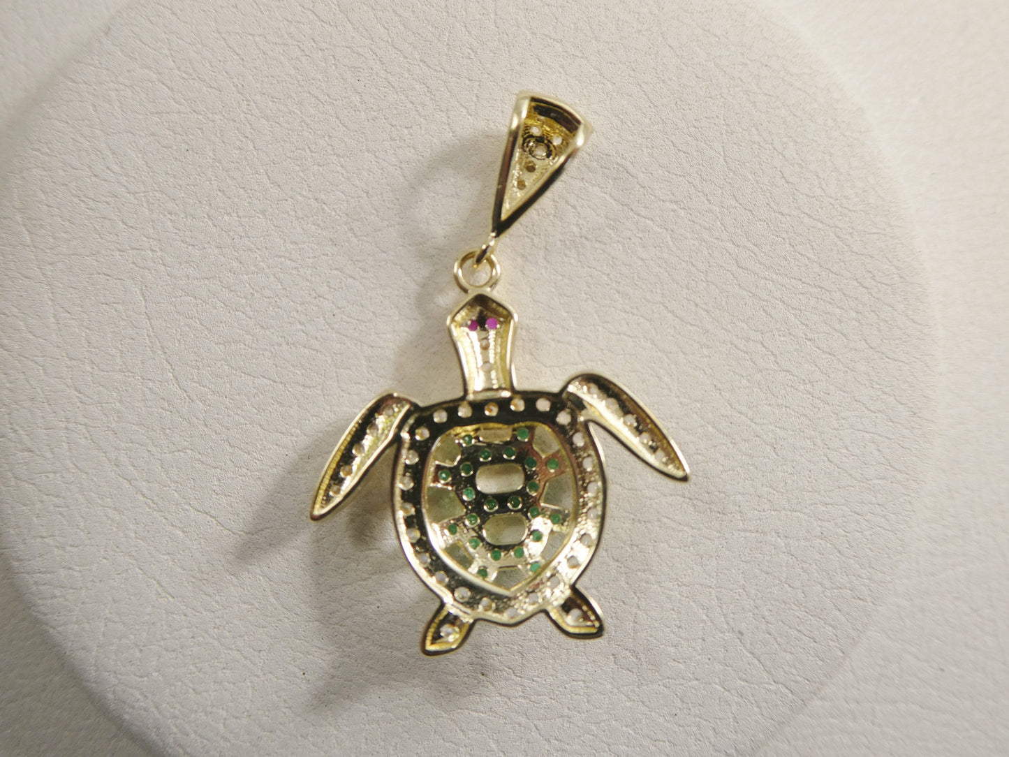 14k real solid yellow gold turtle charm pendent