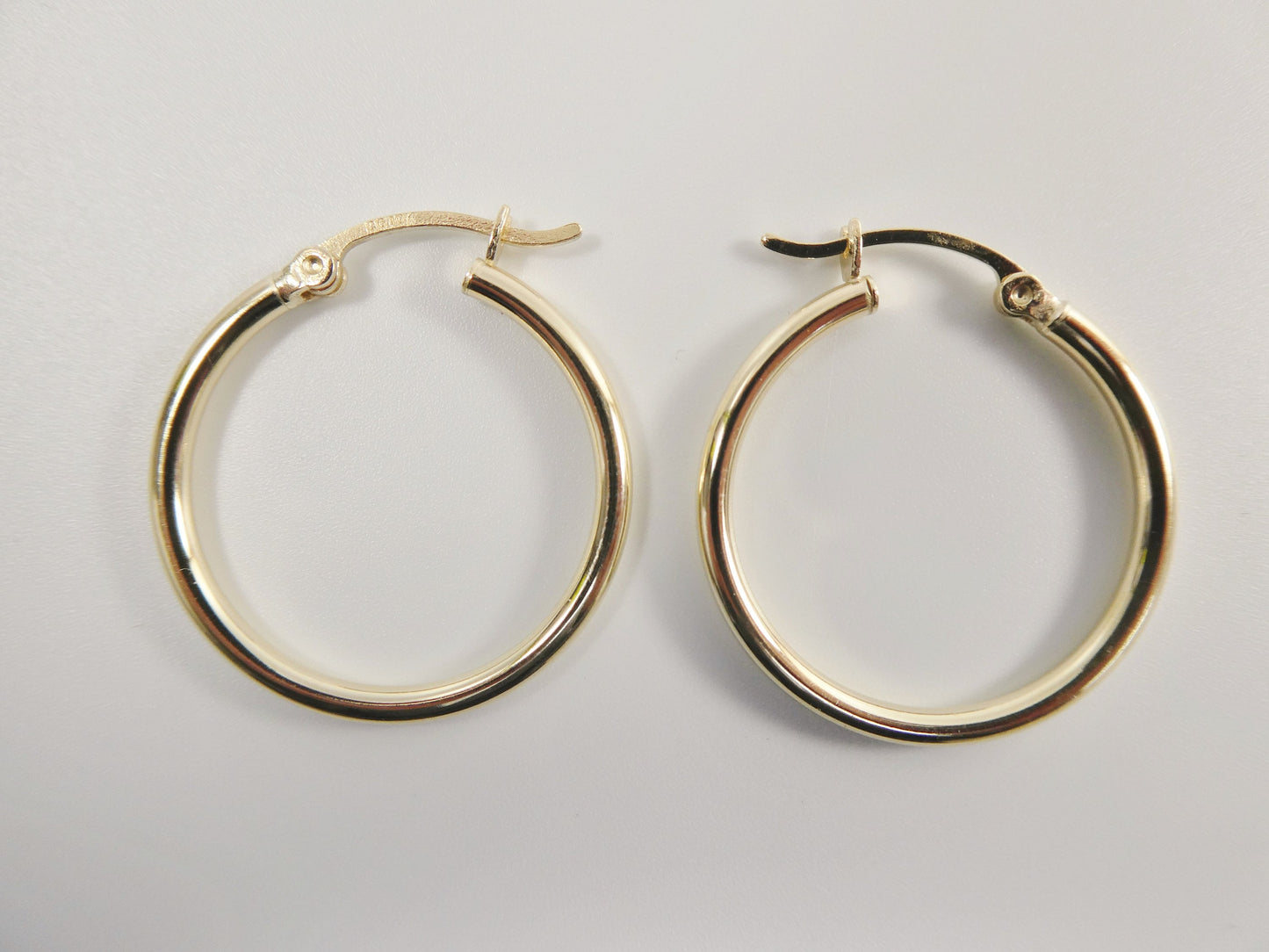 real 10k solid yellow gold plain high polish 25mm hoop earrings