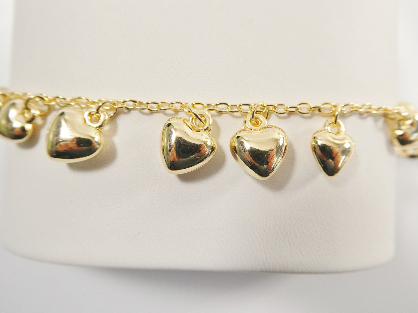 6 inch 7 inch 14k gold filled heart dangling  baby bracelet