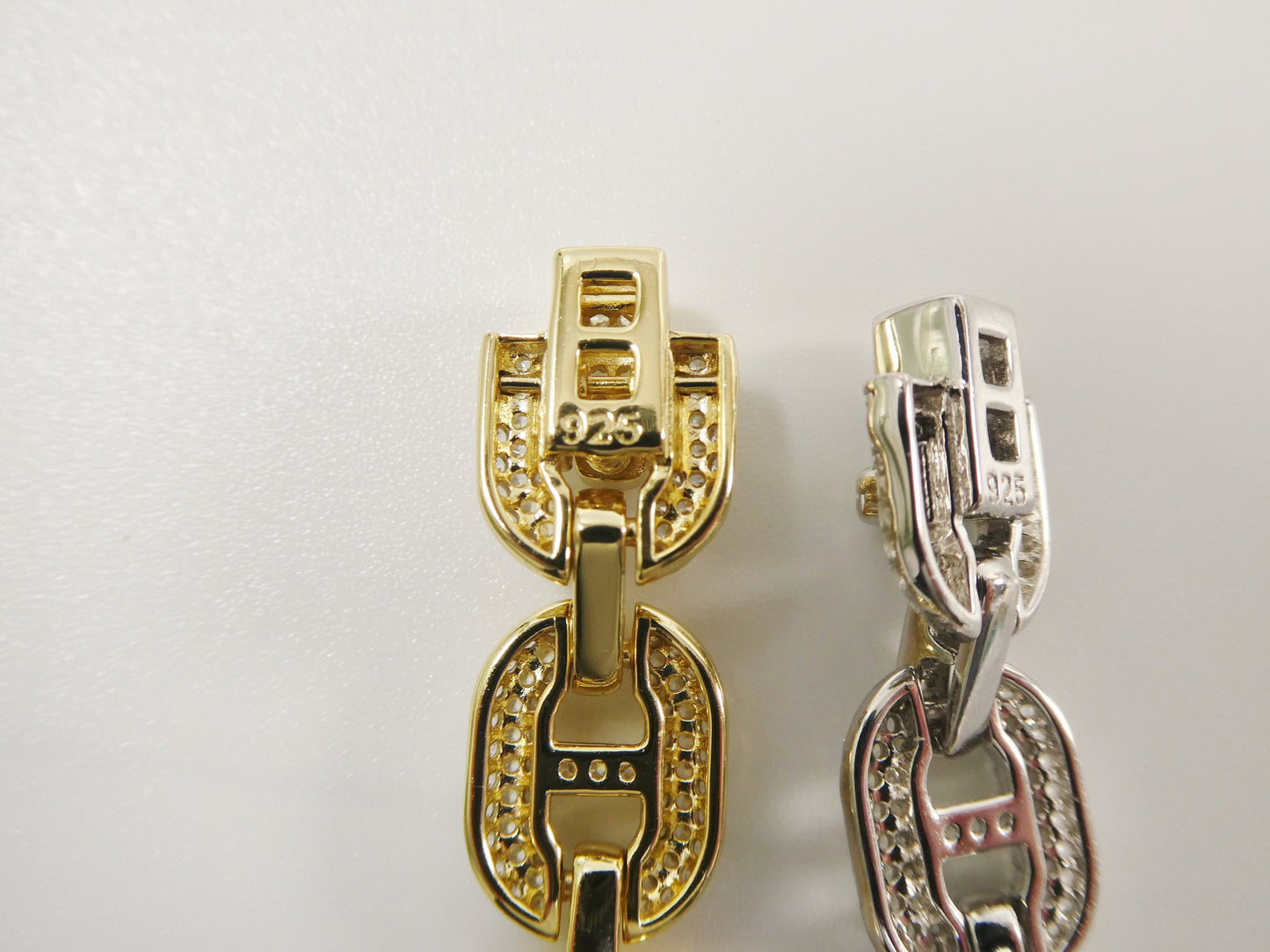Sterling Silver Mariner Bracelet: 14k Gold Finish, 10mm Wide