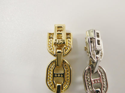 Sterling Silver Mariner Bracelet: 14k Gold Finish, 10mm Wide