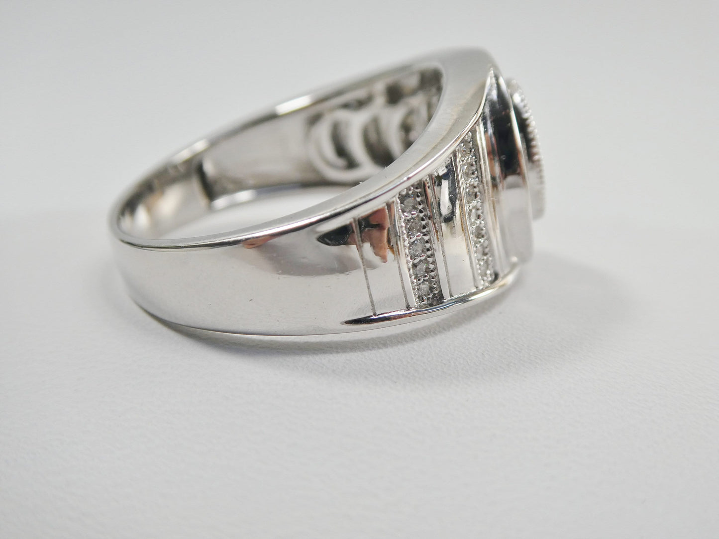 real solid 925 sterling silver men ring rhodium plating finish