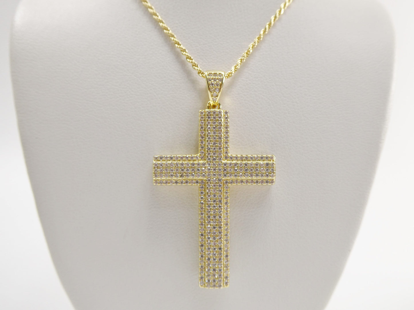 Sterling Silver Cross Pendant Necklace: 14k Gold or Silver, 18 inch