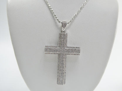 Sterling Silver Cross Pendant Necklace: 14k Gold or Silver, 18 inch