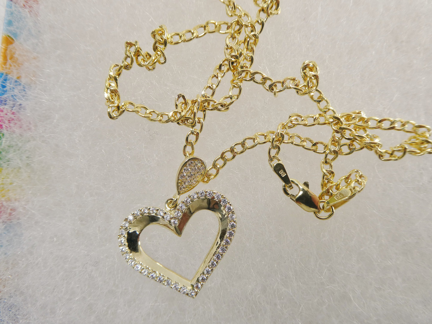 10k real solid yellow gold /16 inch/ 18 inch chain and heart pendent set