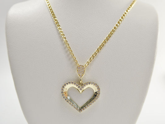 10k real solid yellow gold /16 inch/ 18 inch chain and heart pendent set