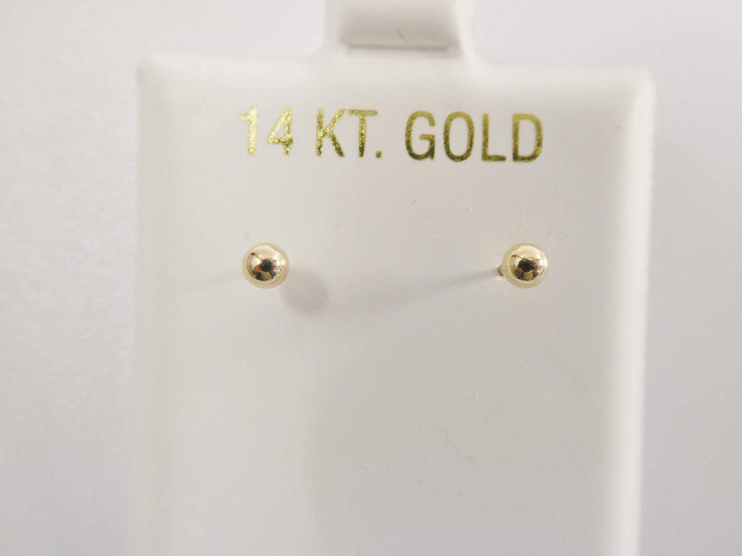 14k Solid Yellow Gold High Polish Screw Post Ball Earrings
