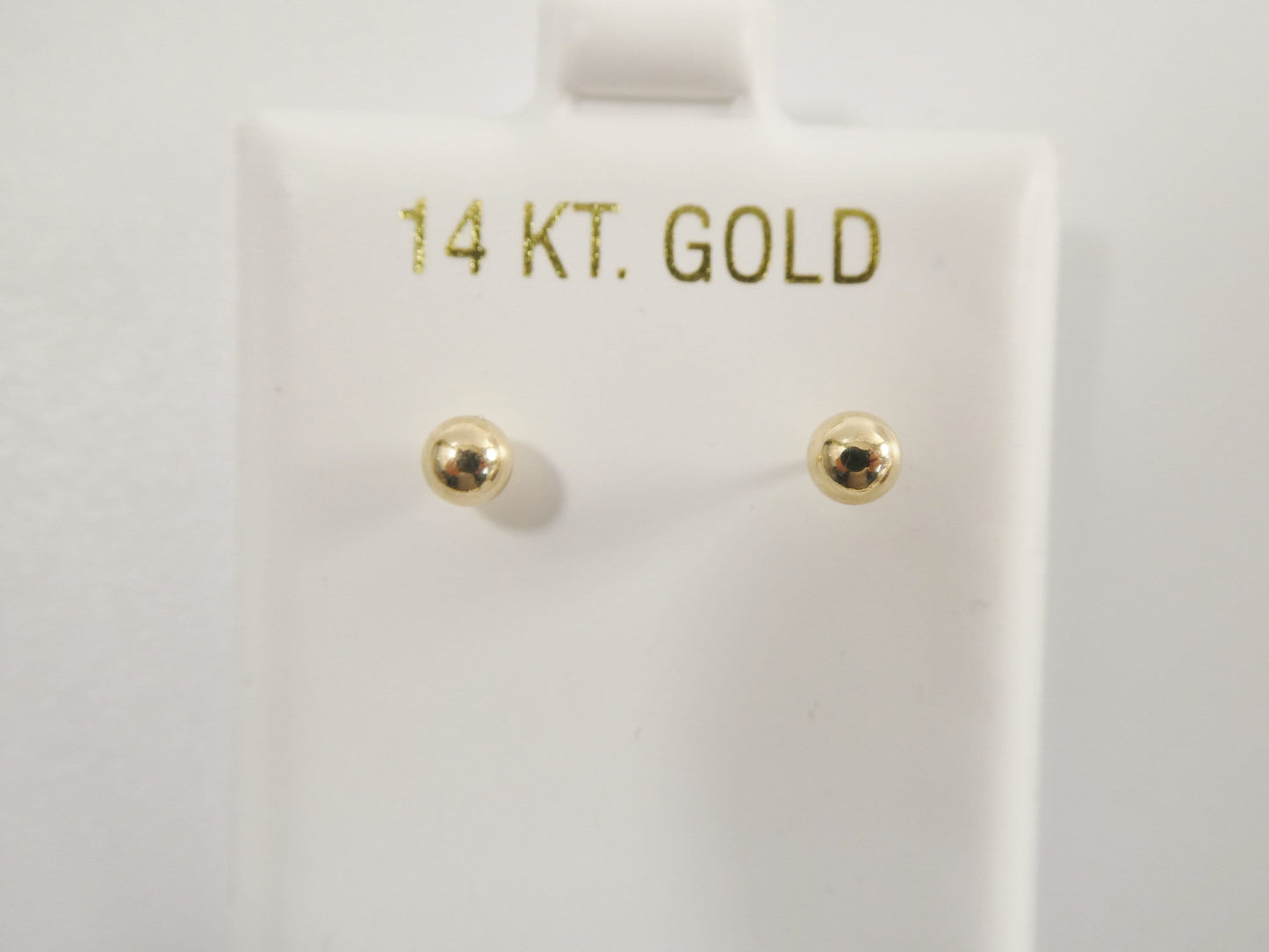 14k Solid Yellow Gold High Polish Screw Post Ball Earrings