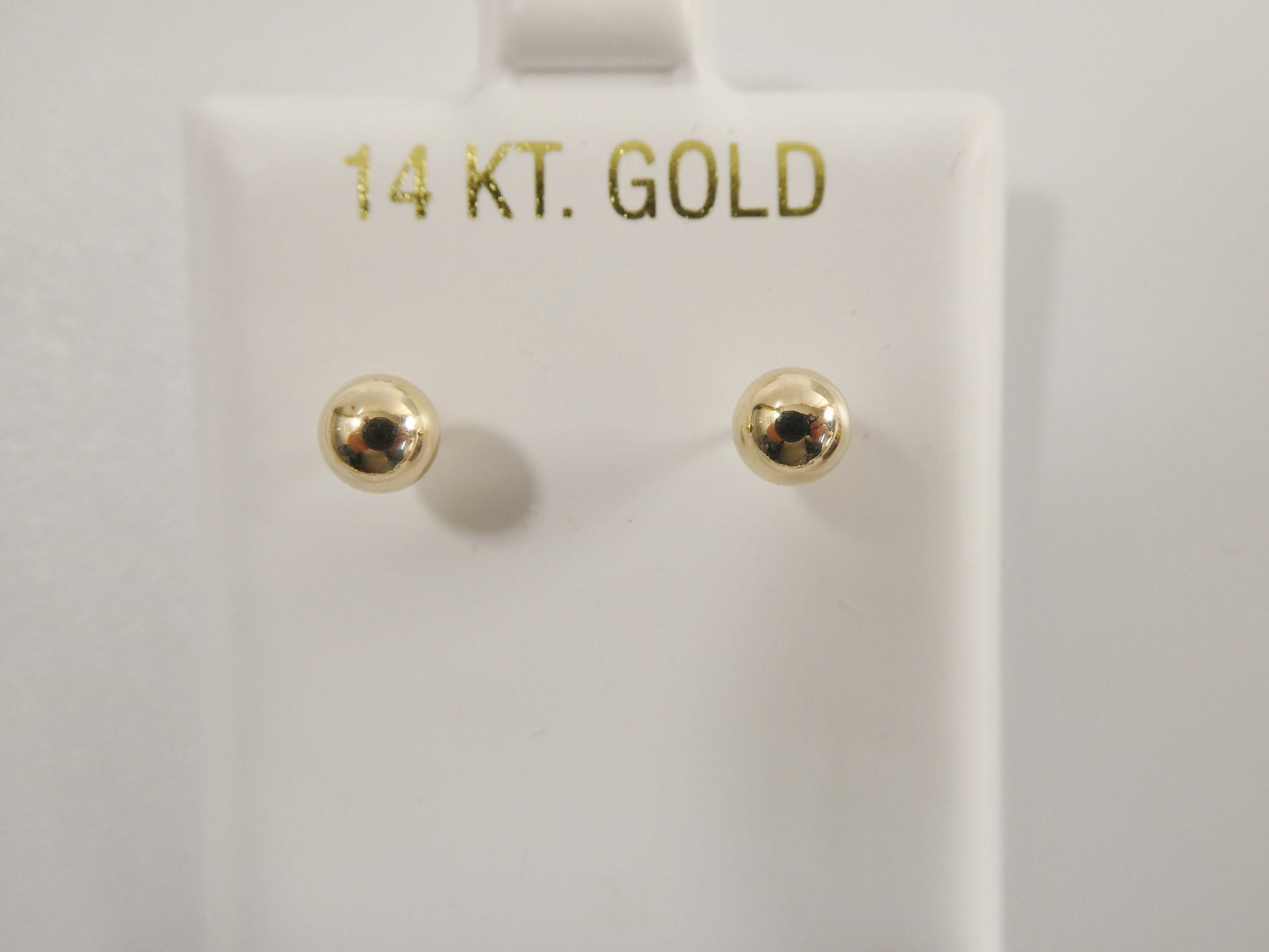14k Solid Yellow Gold High Polish Screw Post Ball Earrings