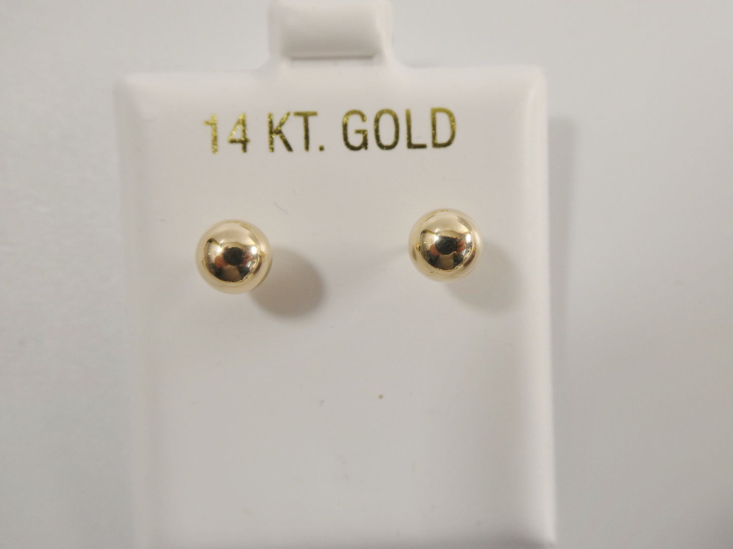 14k Solid Yellow Gold High Polish Screw Post Ball Earrings