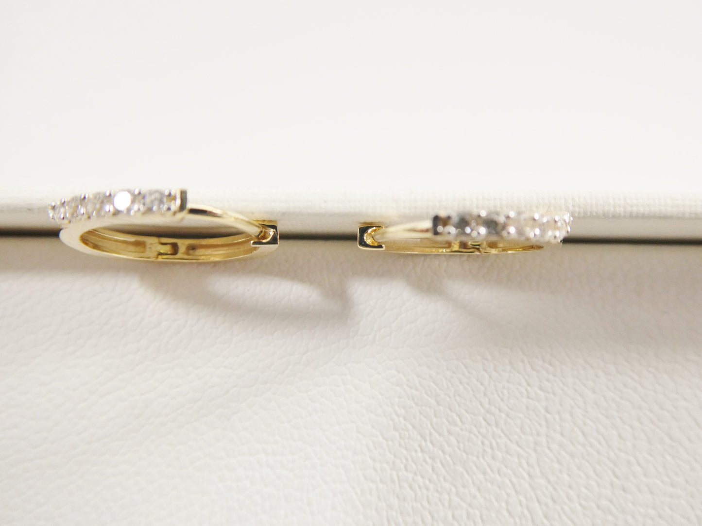 real 10k solid yellow gold small 11.9mm hoop fancy huggie earrings