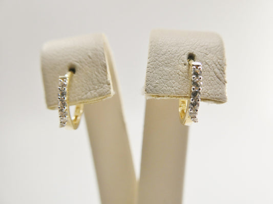 real 10k solid yellow gold small 11.9mm hoop fancy huggie earrings