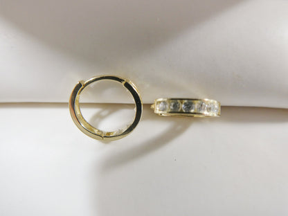 Real 10k Solid Yellow Gold Earring 8MM/Cartilage Daith Tiny Hoop Huggie Earrings