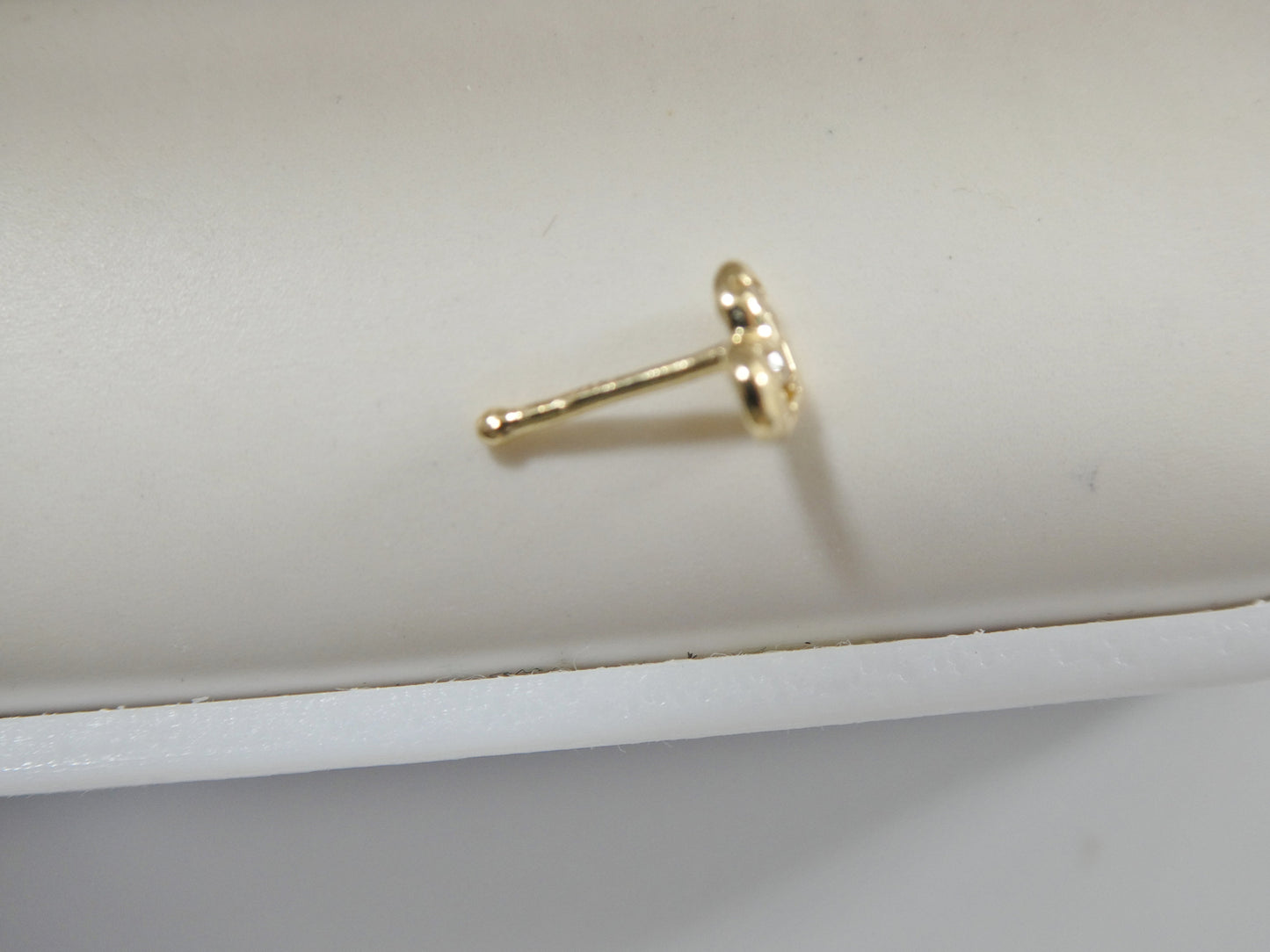 14k real solid yellow gold tiny heart stud nose ring