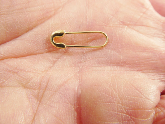 14k real solid yellow gold plain polish pin brooch