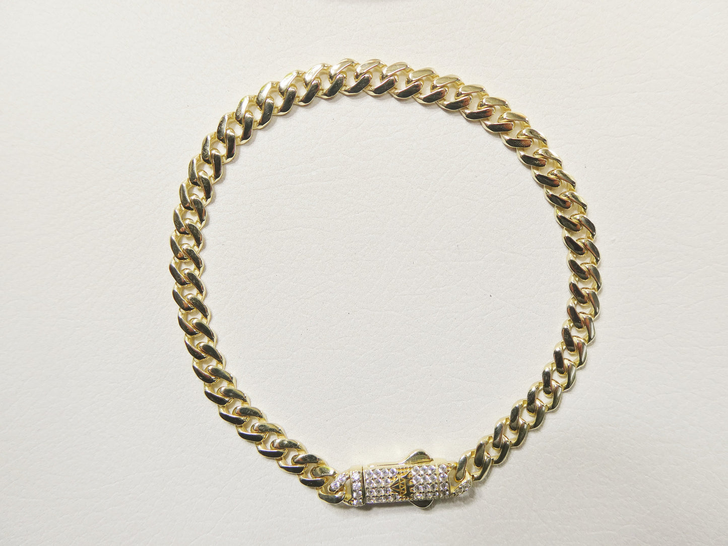 Real 10k Solid Yellow Gold 5mm Monaco 7/8 Inch Bracelet