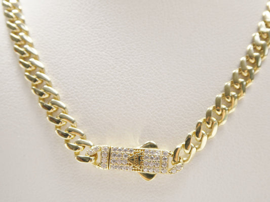 real 10k solid yellow gold 5mm Monaco necklace