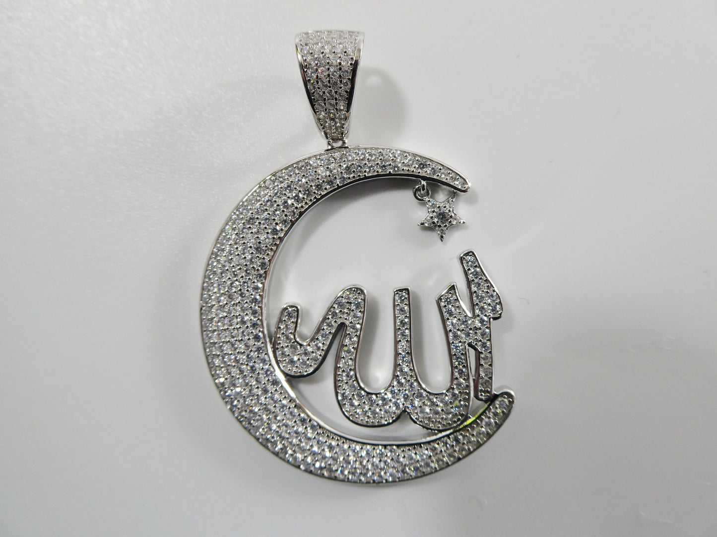 real 925 sterling silver large Muslim Allah pendent charm