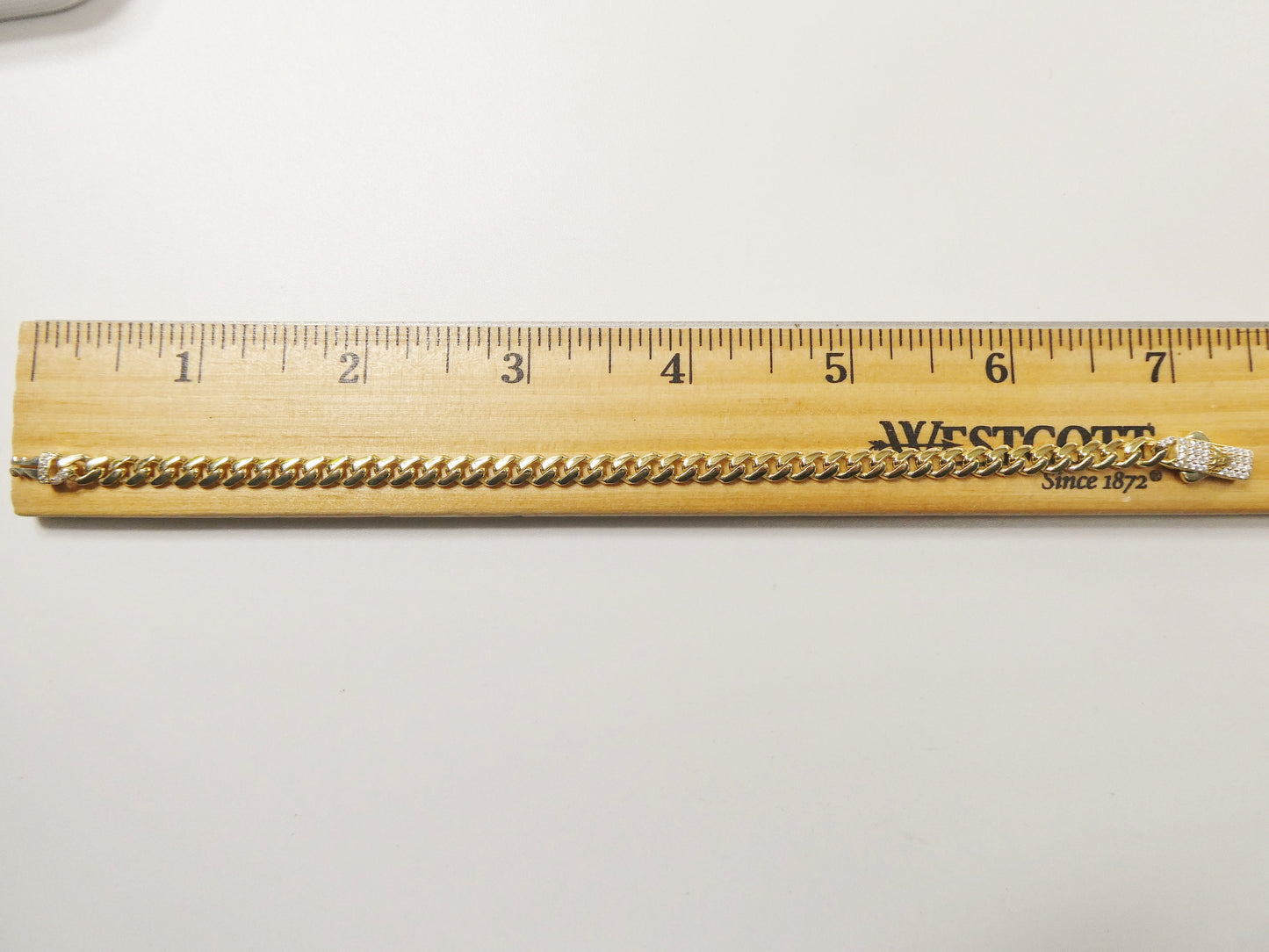 Real 10k Solid Yellow Gold 5mm Monaco 7/8 Inch Bracelet