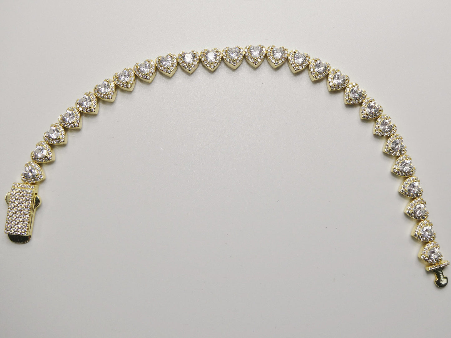 real  925 sterling silver heart stone set necklace and bracelet