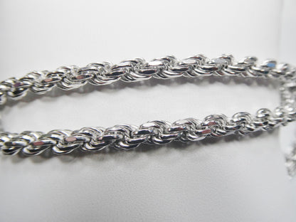 925 Sterling Silver 5MM Rope Chain - 14k White Gold Finish