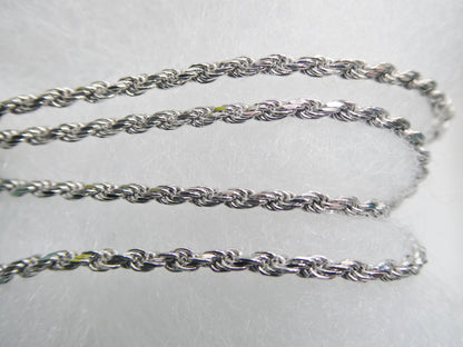 925 Sterling Silver 2.2MM Rope Chain - 14k White Gold Finish