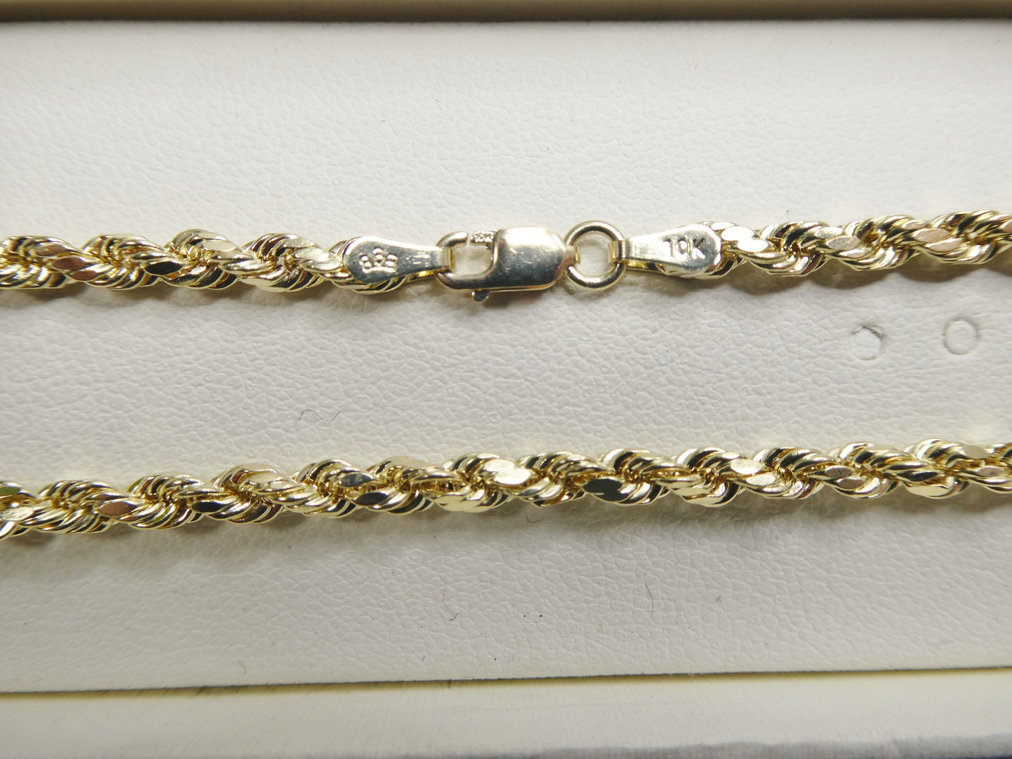 real 10k solid yellow gold rope chain