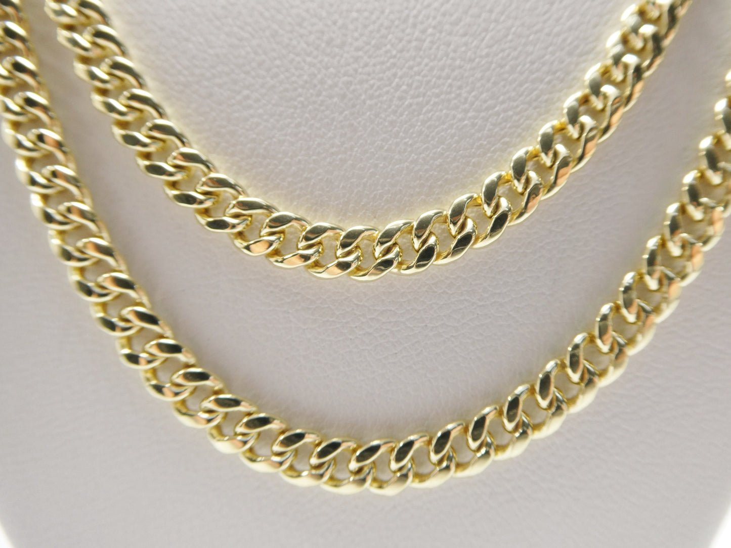 real 10k solid yellow gold 5mm curb link chain necklace