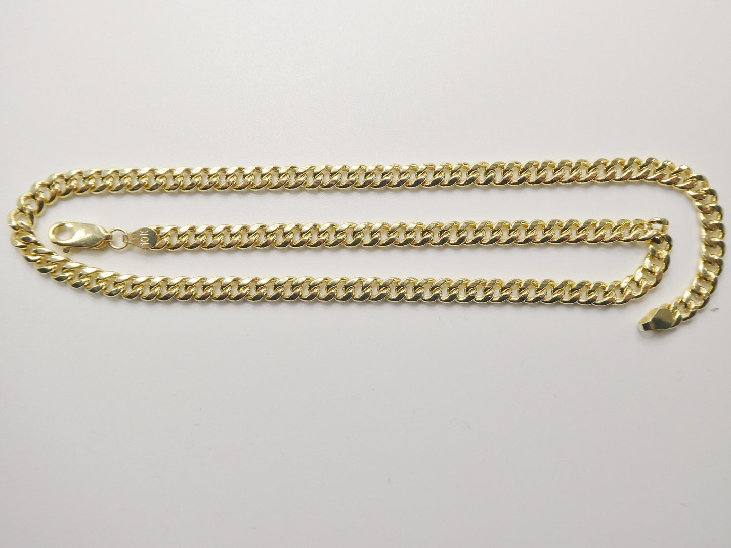 real 10k solid yellow gold 5mm curb link chain necklace