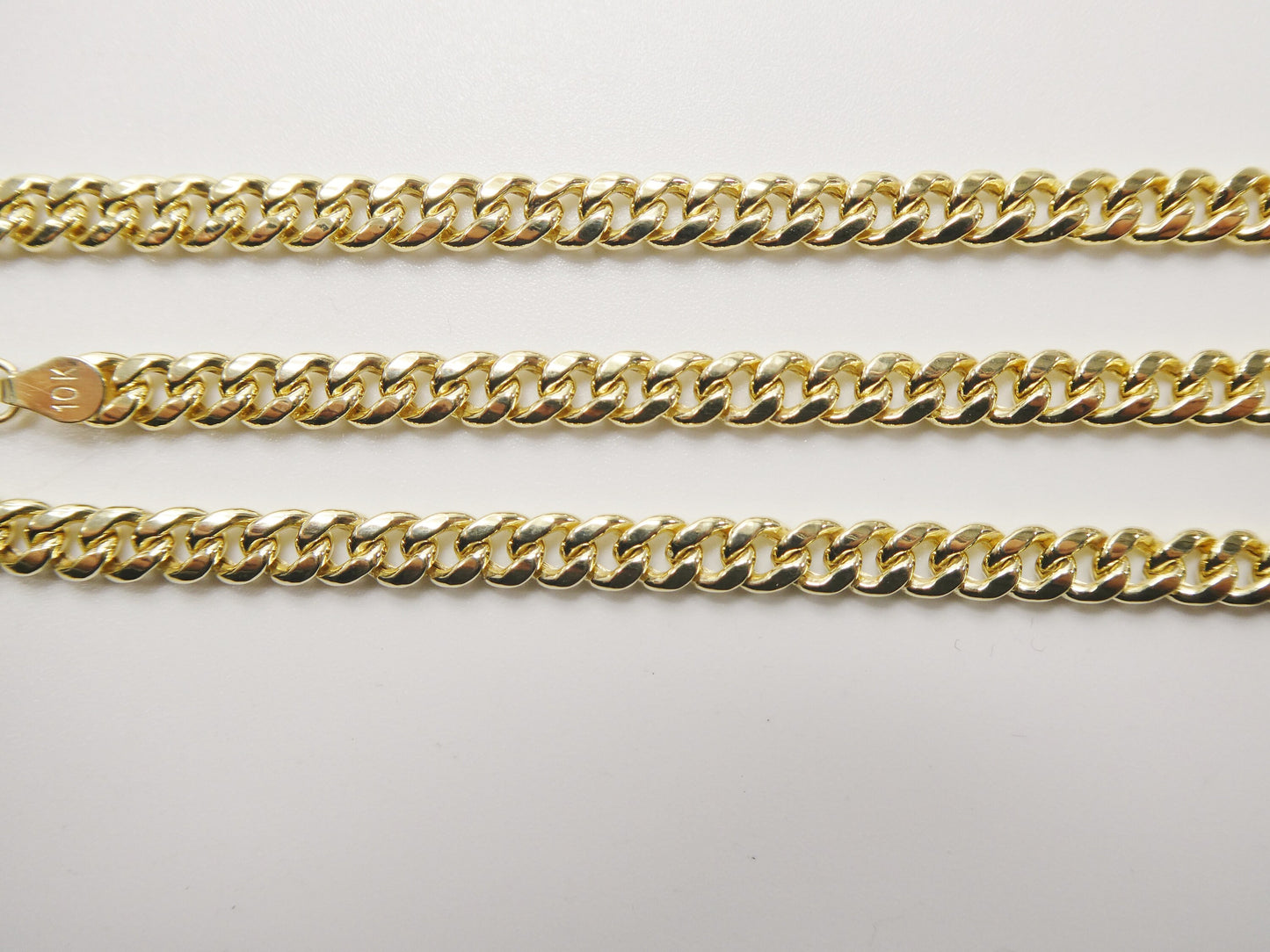 real 10k solid yellow gold 5mm curb link chain necklace