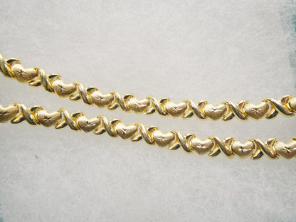 14k Gold Over Sterling Silver Mini XOXO Heart Bracelet