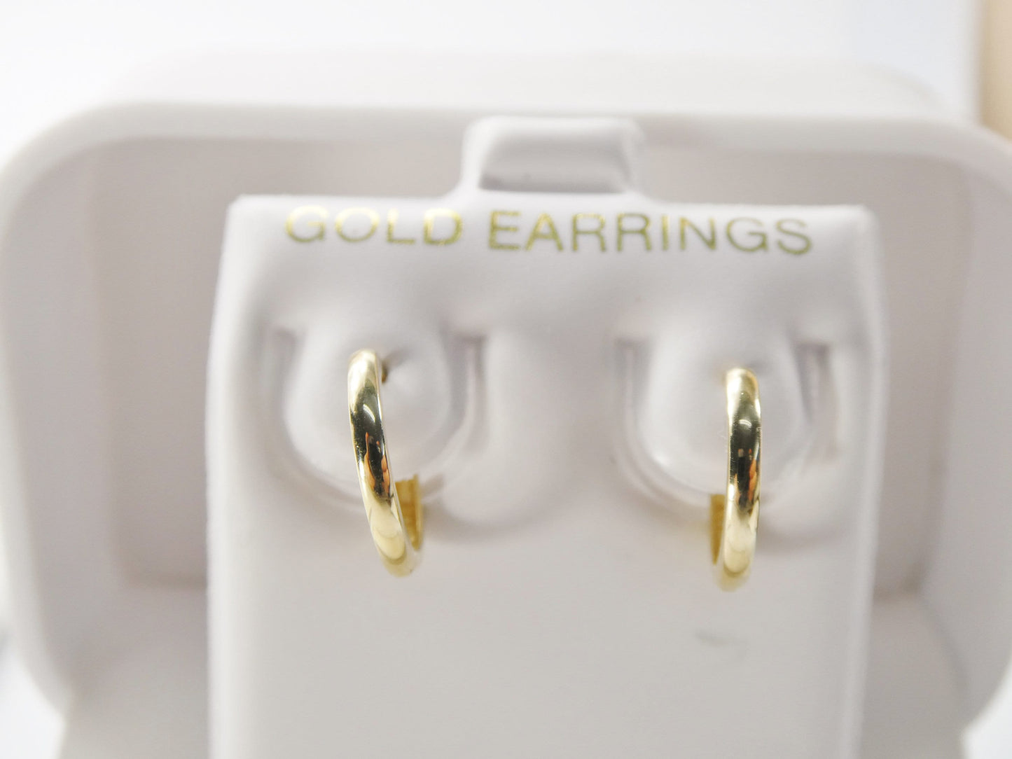 real 10k solid yellow gold 12mm plain hoop huggie earrings