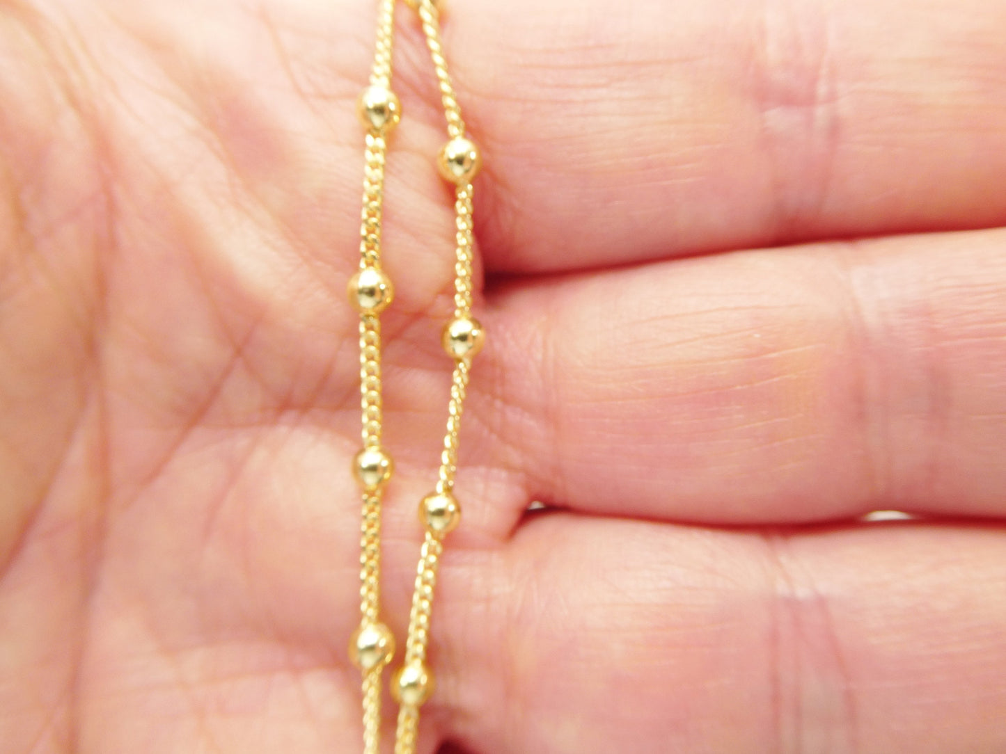 Real 925 sterling silver link ball 10 inch anklet 14k yellow gold finish