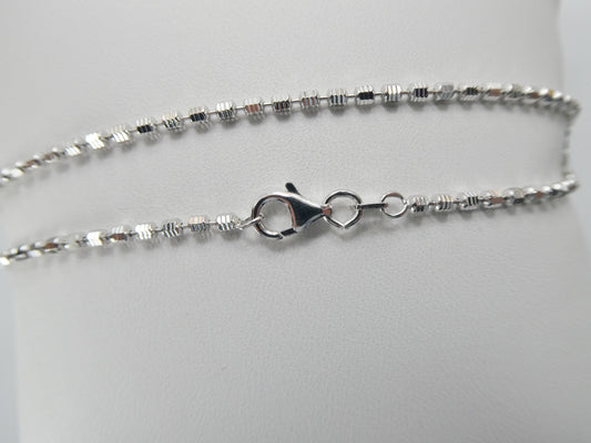 Real 925 sterling silver 10 inch bead anklet 14k white gold finish