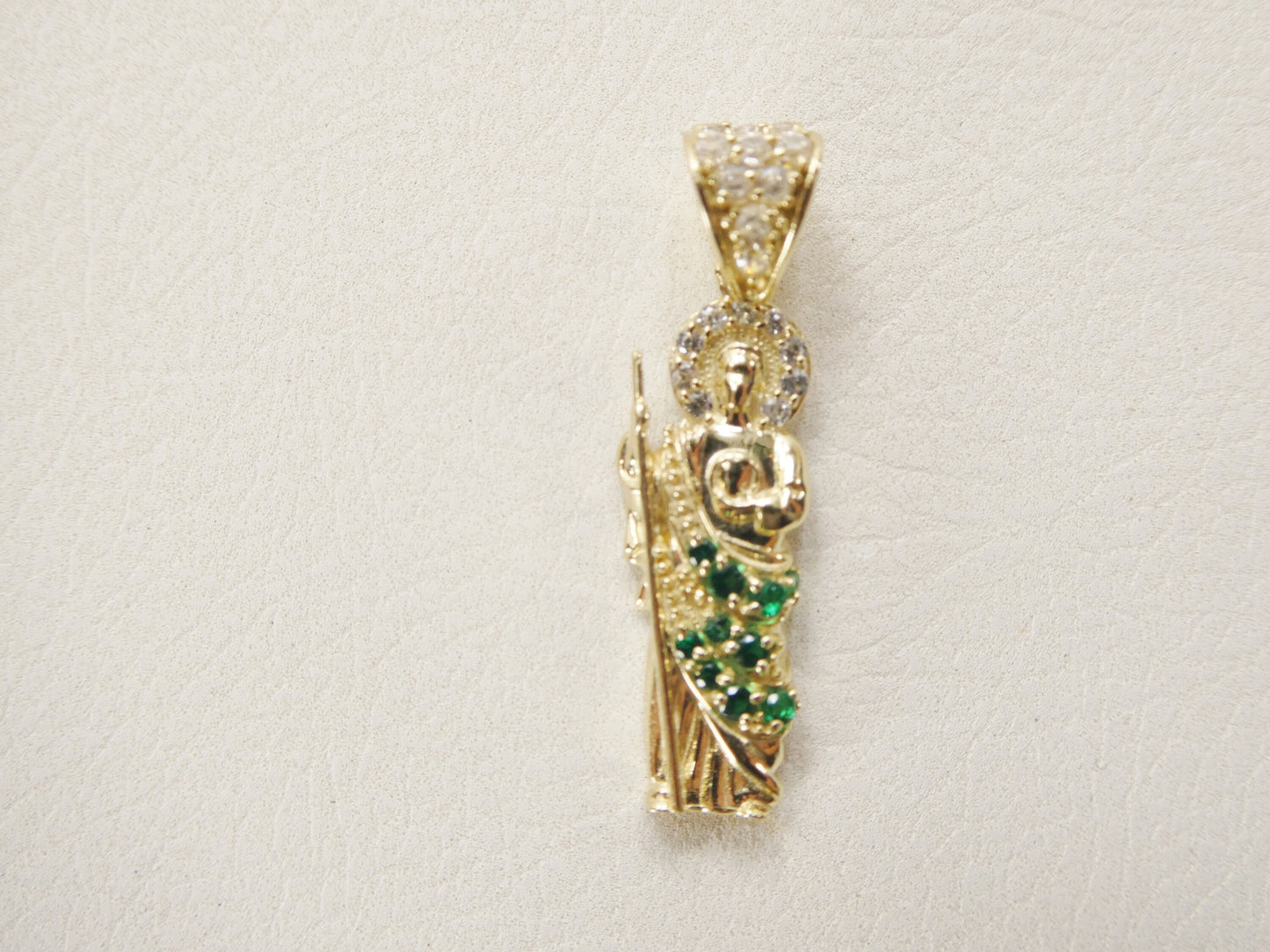 14k real solid yellow gold saint jude charm pendent