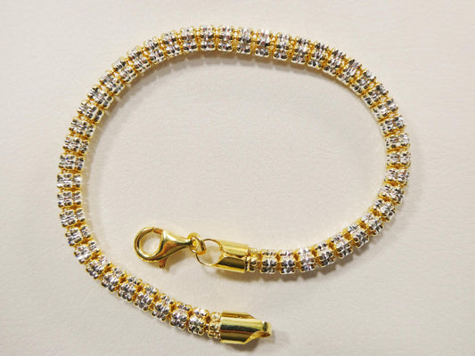 real 925 sterling silver 5 line diamond cut ice link anklet bracelet