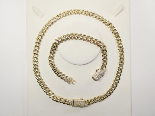 monaco cuban necklace 14k gold filled 9mm