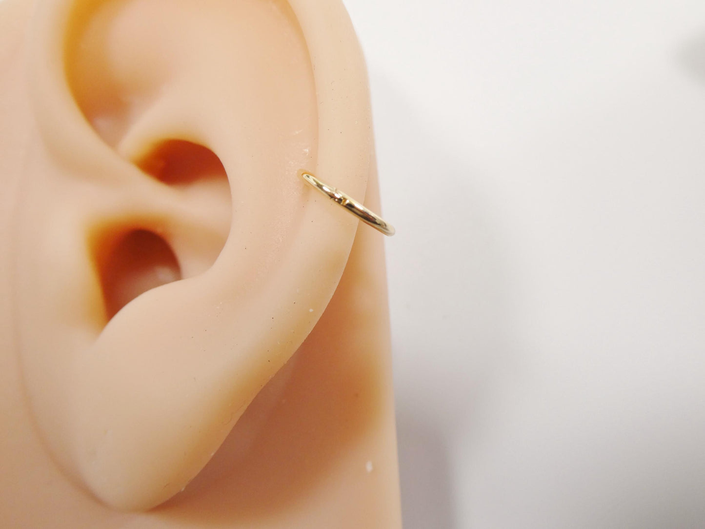 14k real solid yellow gold hoop earring cartilage daith ring piercing