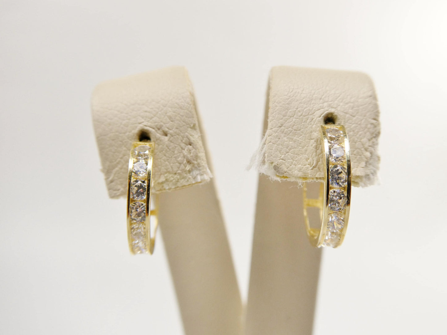 Real 10k Solid Yellow Gold 14.5mm Hoop Huggie Earrings