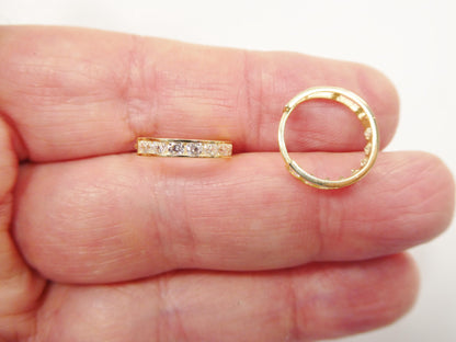 Real 10k Solid Yellow Gold 14.5mm Hoop Huggie Earrings