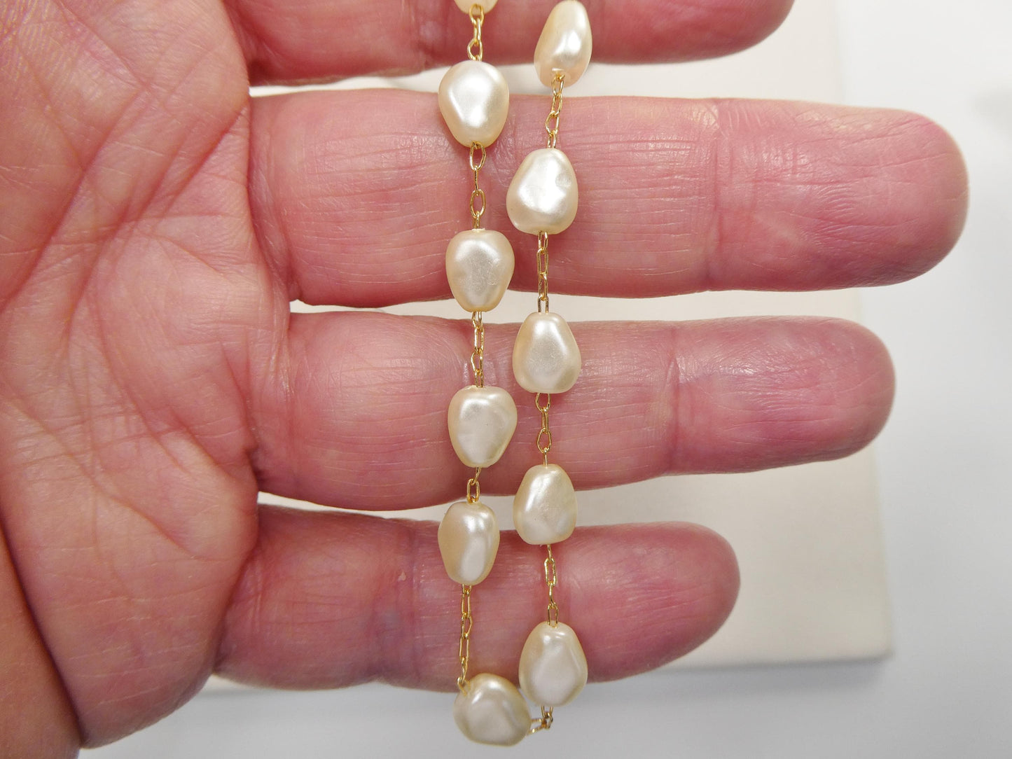 10 inch 14k gold filled pearl ladies anklet bracelet