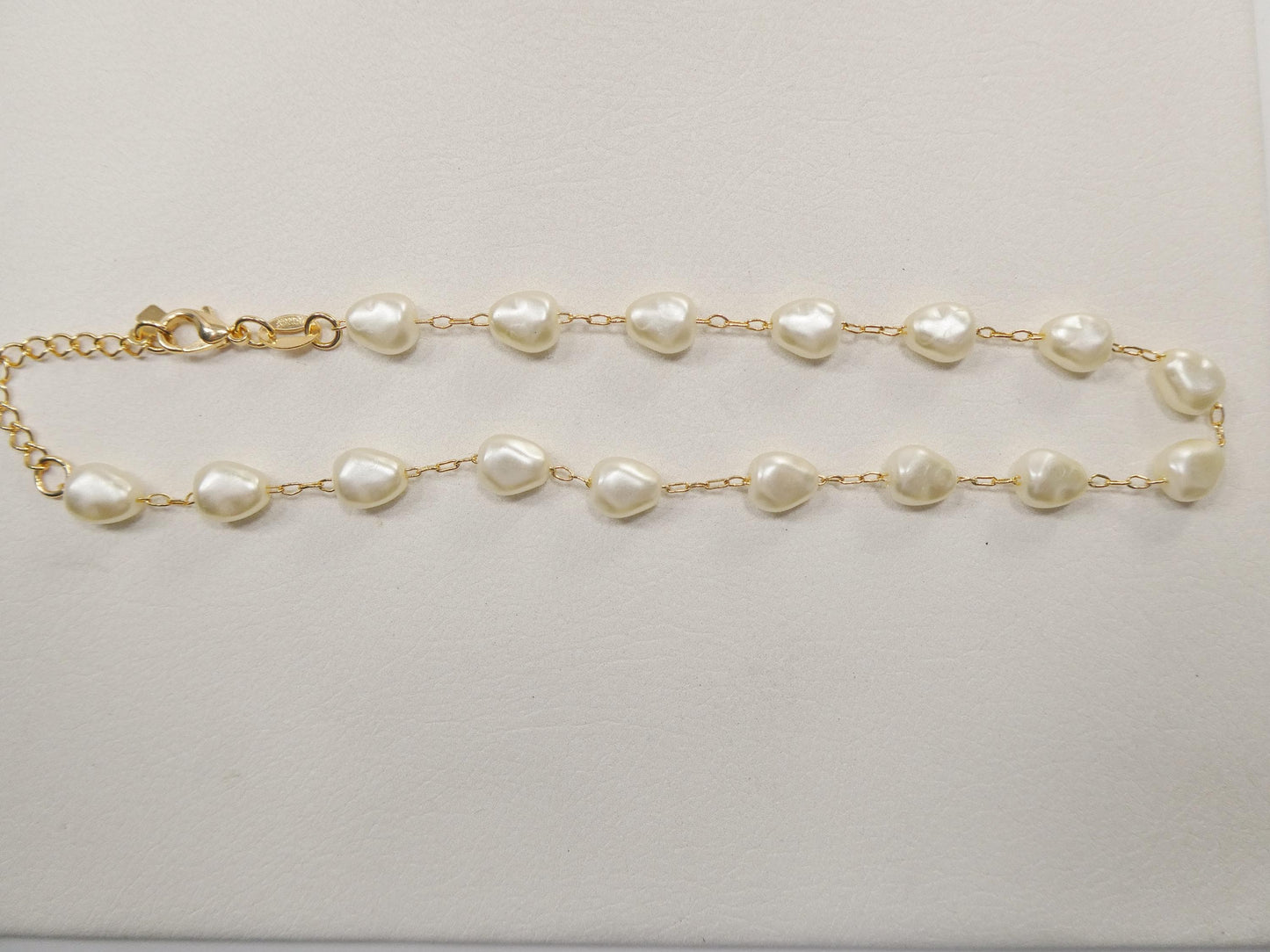 10 inch 14k gold filled pearl ladies anklet bracelet