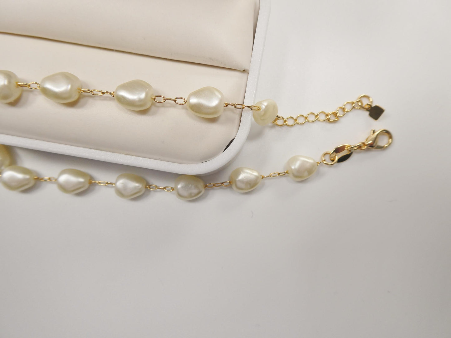 10 inch 14k gold filled pearl ladies anklet bracelet