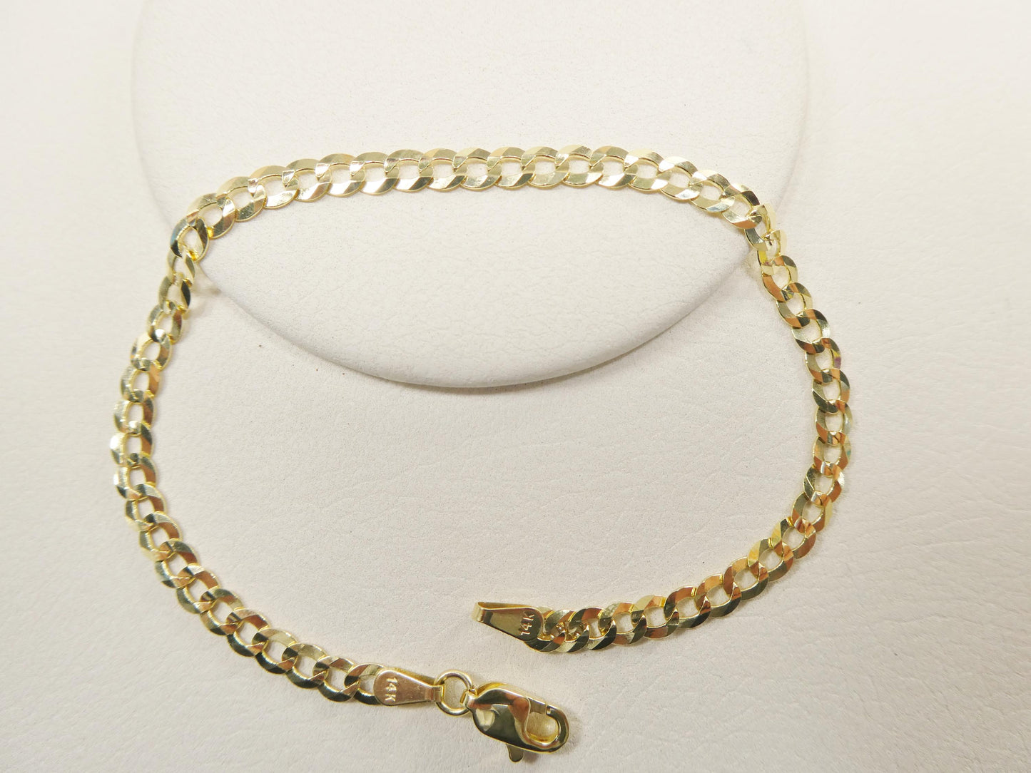 14k solid real curb 7 inch bracelet