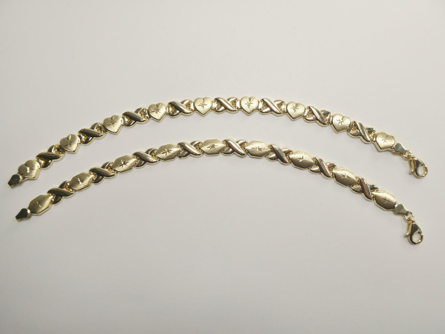 10k Solid Yellow Gold XOXO Bracelet - Hugs and Kisses