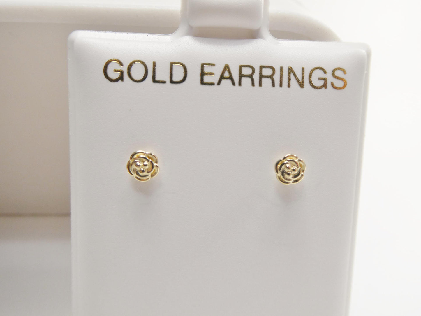 real 10k solid yellow gold small tiny floral push post earrings
